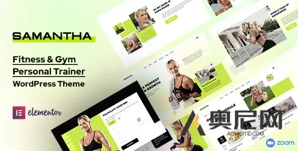 Samantha 汉化版-  健身与健身房 Elementor WordPress主题