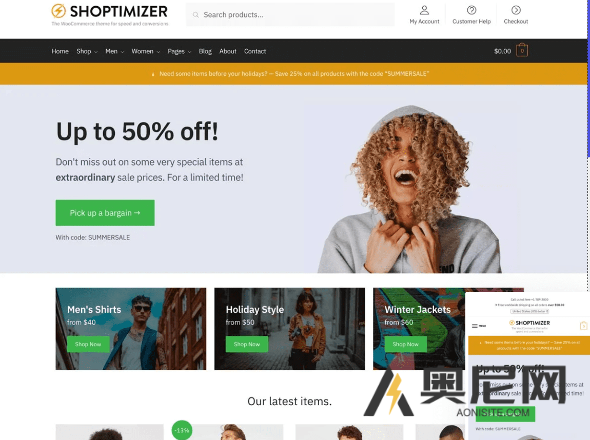 Shoptimizer 商城主题汉化版-WordPress最快的WooCommerce主题 Shoptimizer 商城主题汉化版-WordPress最快的WooCommerce主题
