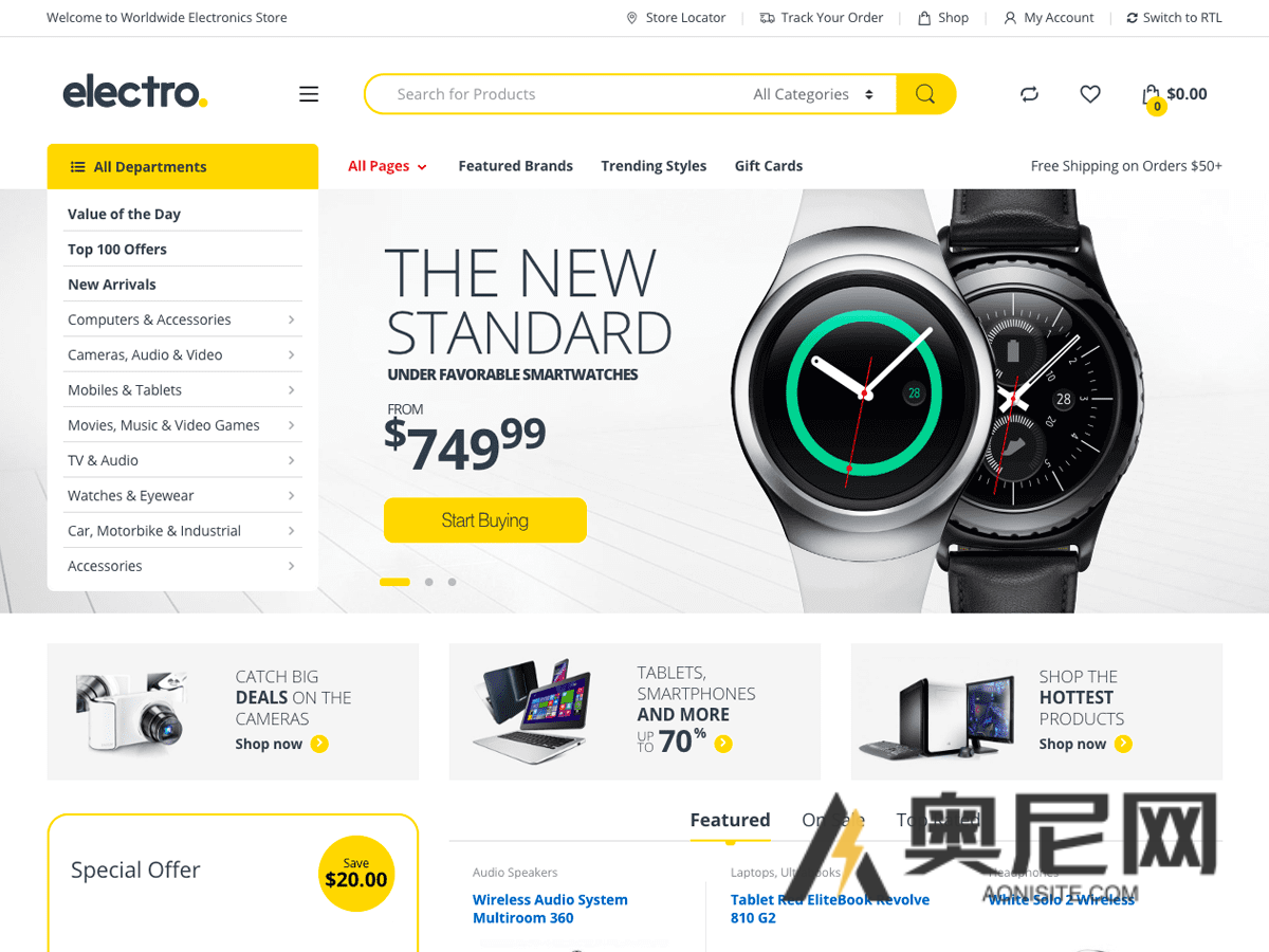 Electro 主题汉化版 -电子电器商店WooCommerce主题 Electro 主题汉化版 -电子电器商店WooCommerce主题