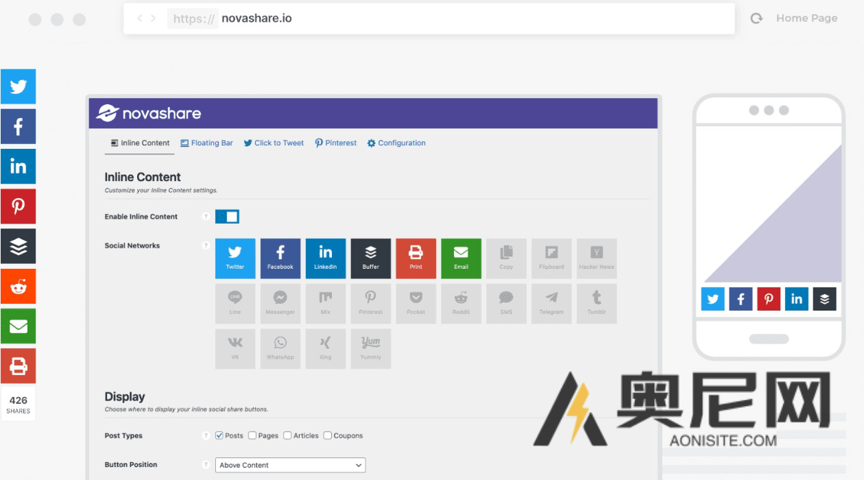 Novashare 插件汉化版– 轻量级WordPress社交分享插件 Novashare 插件汉化版– 轻量级WordPress社交分享插件