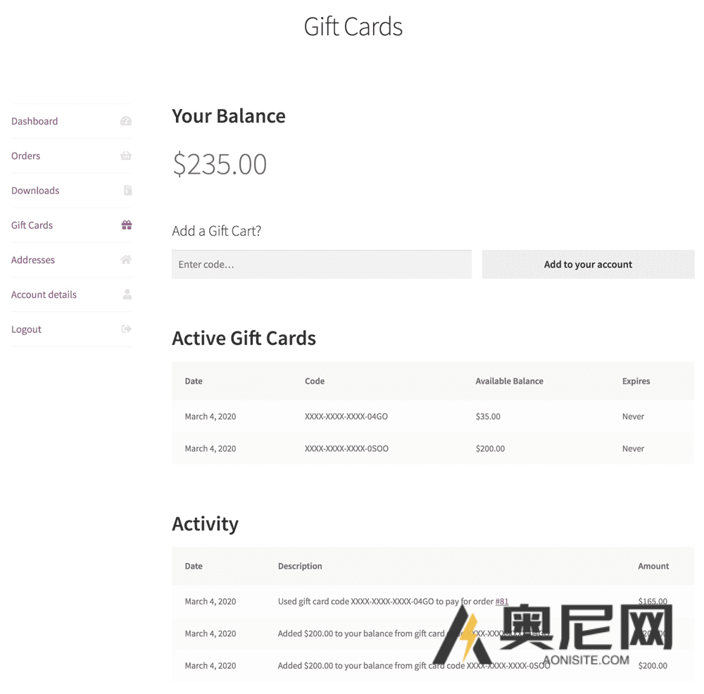 Woocommerce Gift Cards 汉化版 – WordPress商城礼品卡插件 Woocommerce Gift Cards 汉化版 – WordPress商城礼品卡插件
