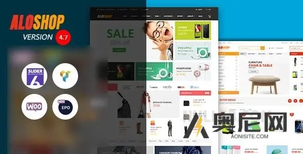 Alo Shop v6.4 – 大型市场 RTL 响应式 WooCommerce WordPress 主题