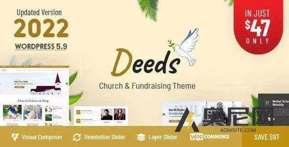 Deeds v10.3 – 最佳响应式非营利性教堂 WordPress 主题