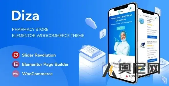 Diza v1.3.8 – 药房店 Elementor WooCommerce 主题
