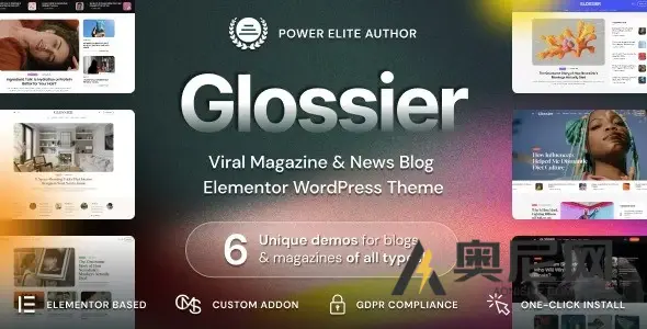 Glossier v1.1.1 - 报纸和病毒杂志WordPress主题