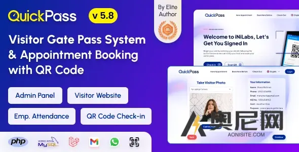 QuickPass v5.8 – 预约和访客通行证系统，带有二维码
