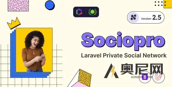 Sociopro v2.6.1 – Laravel 私人社交网络
