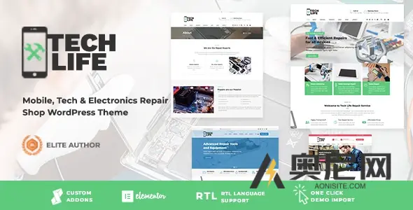 TechLife v16.0 - 移动、科技和电子维修店WordPress主题