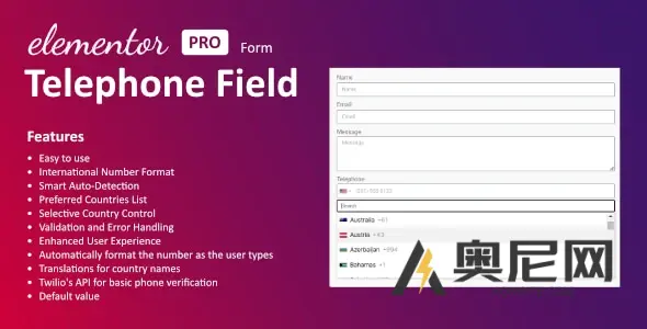 Elementor 表单的电话字段 v1.3.0