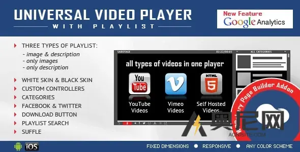 Universal Video Player v3.2.1 – WPBakery Page Builder 插件