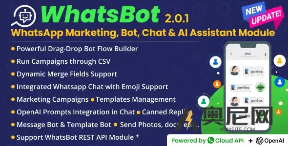 WhatsBot v3.0.0 - 用于Perfex CRM的WhatsApp营销、机器人和聊天模块 WhatsBot v3.0.0 - 用于Perfex CRM的WhatsApp营销、机器人和聊天模块