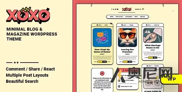 Xoxo v2.1.3 - 个人博客和杂志WordPress主题 Xoxo v2.1.3 - 个人博客和杂志WordPress主题