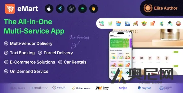 eMart v6.3 – 多供应商食品、电子商务、包裹、出租车预订、带有管理员和网站的汽车租赁应用程序 eMart v6.3 – 多供应商食品、电子商务、包裹、出租车预订、带有管理员和网站的汽车租赁应用程序