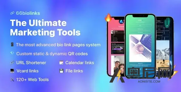 66biolinks v54.0.0 – 生物链接，URL缩短器，二维码和网络工具（SAAS）