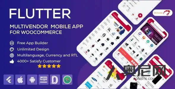 适用于 WooCommerce 的 Flutter 多供应商移动应用程序 v1.0.27