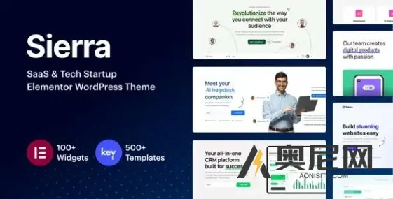 Sierra v1.6 - SaaS和科技创业Elementor WordPress主题