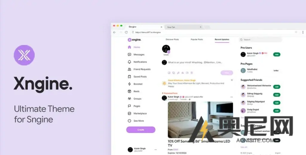 Xngine v1.0.3 – 终极 Sngine 主题