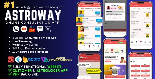 Astroway v2.1.8 – 占星术咨询、聊天、音频/视频通话、直播 |包含网页和后端