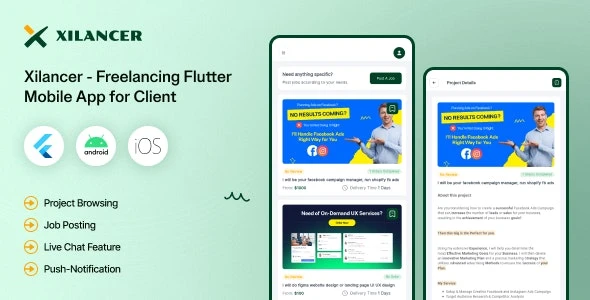 客户端 Flutter 移动应用程序 – Xilancer Freelancer Marketplace 平台