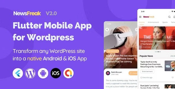 Newsfreak v2.2.3 – 适用于 WordPress 的 Flutter 移动应用程序