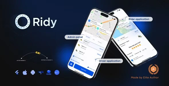 Ridy Taxi Applcation v3.2.8 – 带有管理面板的完整出租车解决方案