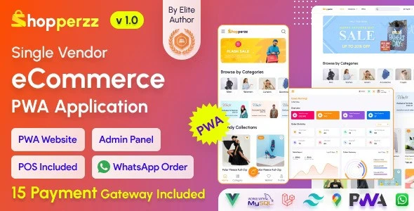 Shopperzz v1.7 – PWA电子商务CMS与POS和WhatsApp订购 |库存管理