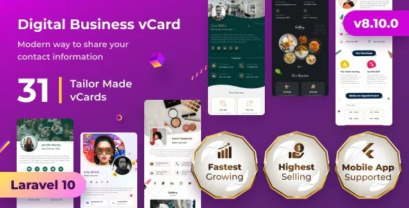 VCard SaaS v13.1.1 – 名片生成器 SaaS – LaravelVCard Saas – NFC 卡