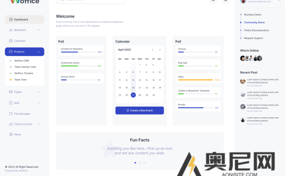 Woffice 主题汉化版-社区综合管理wordpress主题（含附件+插件+演示等）