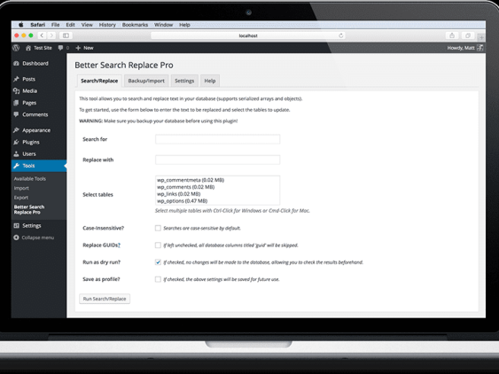 Better Search Replace Pro  汉化版 – wordpress轻量级数据迁移、搜索替换插件