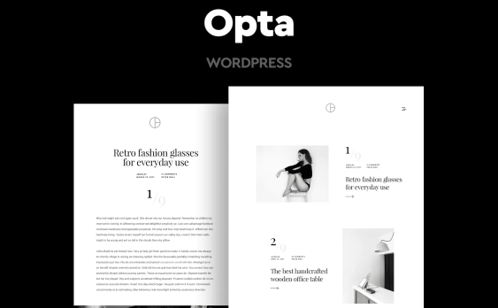 Opta – 简洁风格的作品集和摄影主题wordpress主题