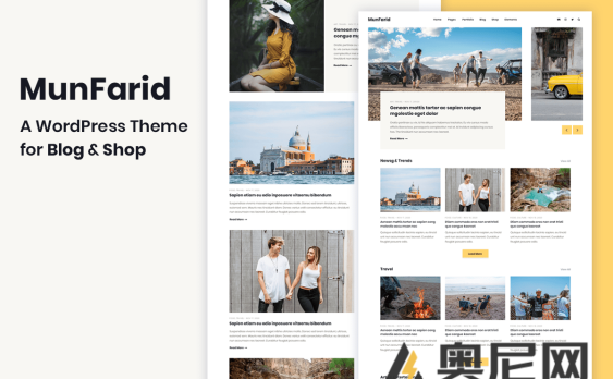 Munfarid 汉化版- 基于Gutenberg古藤版的专业博客WordPress主题(适配商城)