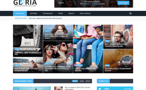Gloria 主题- 多概念博客杂志媒体 WordPress 主题