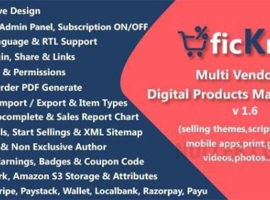 ficKrr v4.3 – 具有订阅的多供应商数字产品市场
